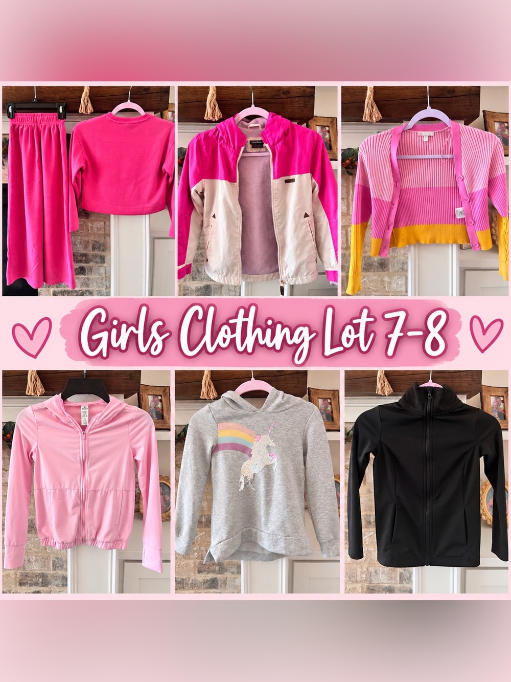 Girls Clothing Lot Size 7–8 | Jackets Hoodies Sweaters Tops & Outfit